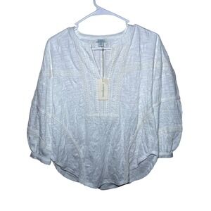 NWT Sundance White Boho Embroidered Tunic Top Size PXS